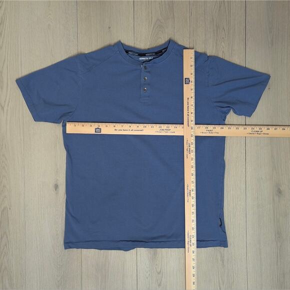 Kenneth Cole henley lt blue 3 button tee sz Large - Picture 4 of 5